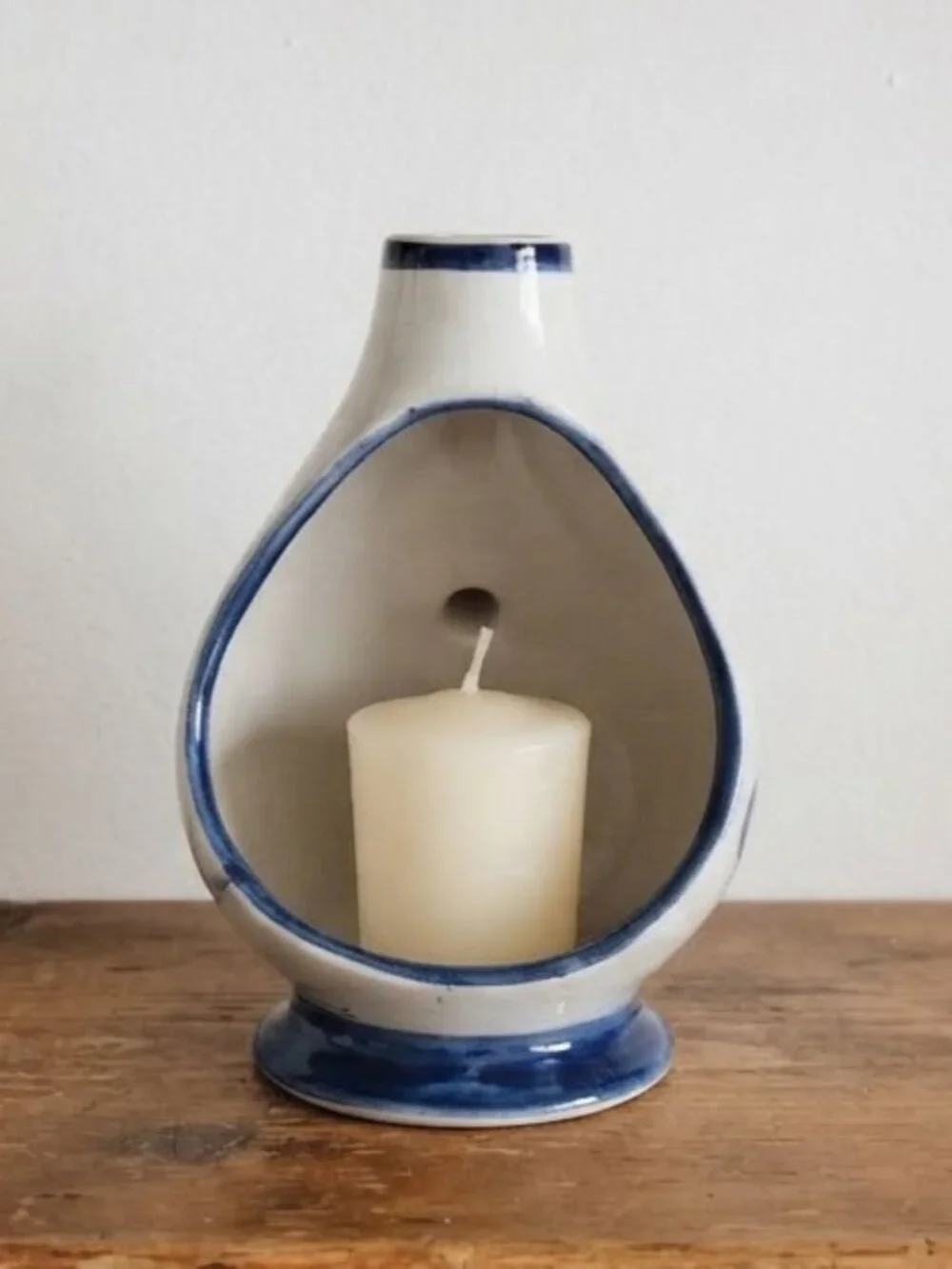 Vintage Delft Blue Holland Blue and White Porcelain Candle Holder Chamberstick
